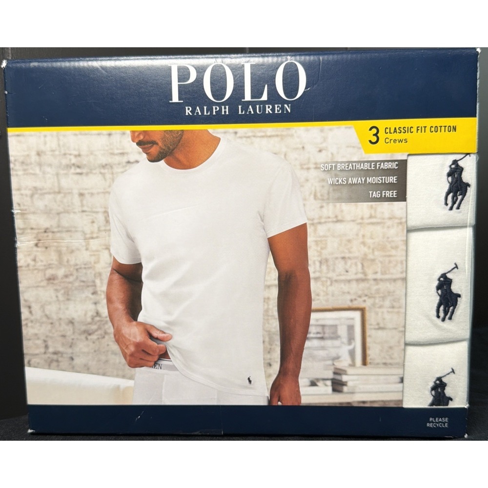 Polo Ralph Lauren 3 Classic Fit Cotton Crews White Men's Size: Small NWT